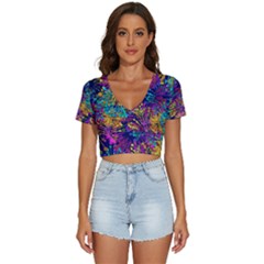 Illustration Graphics Art V-neck Crop Top by anzea