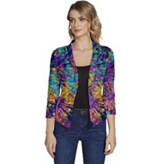 Illustration Graphics Art Women s Casual 3/4 Sleeve Spring Jacket by anzea