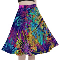 Illustration Graphics Art A-line Full Circle Midi Skirt With Pocket by anzea