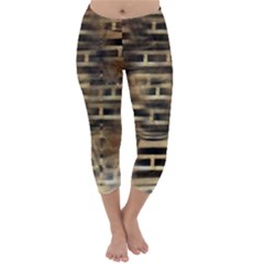 Textures Brown Wood Capri Winter Leggings 