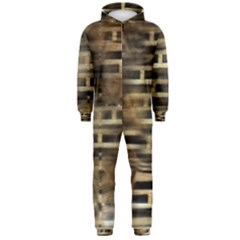 Textures Brown Wood Hooded Jumpsuit (men)