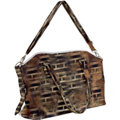 Textures Brown Wood Canvas Crossbody Bag by anzea