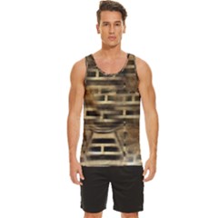 Textures Brown Wood Men s Wide Collar Tank Top by anzea