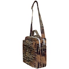 Textures Brown Wood Crossbody Day Bag by anzea