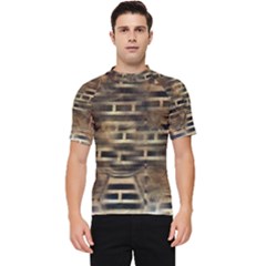 Textures Brown Wood Men s Short Sleeve Rash Guard by anzea