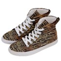 Textures Brown Wood Women s Hi-Top Skate Sneakers View2