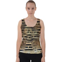 Textures Brown Wood Velvet Tank Top by anzea