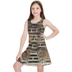 Textures Brown Wood Kids  Lightweight Sleeveless Dress by anzea