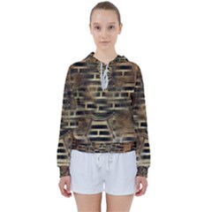 Textures Brown Wood Women s Tie Up Sweat