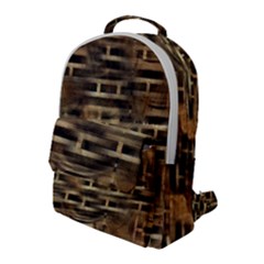 Textures Brown Wood Flap Pocket Backpack (large)