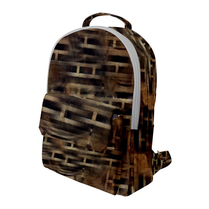 Textures Brown Wood Flap Pocket Backpack (Large)