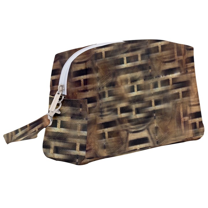 Textures Brown Wood Wristlet Pouch Bag (Large)