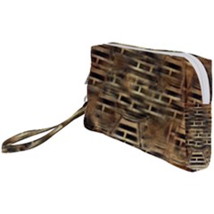 Textures Brown Wood Wristlet Pouch Bag (small)