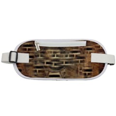 Textures Brown Wood Rounded Waist Pouch