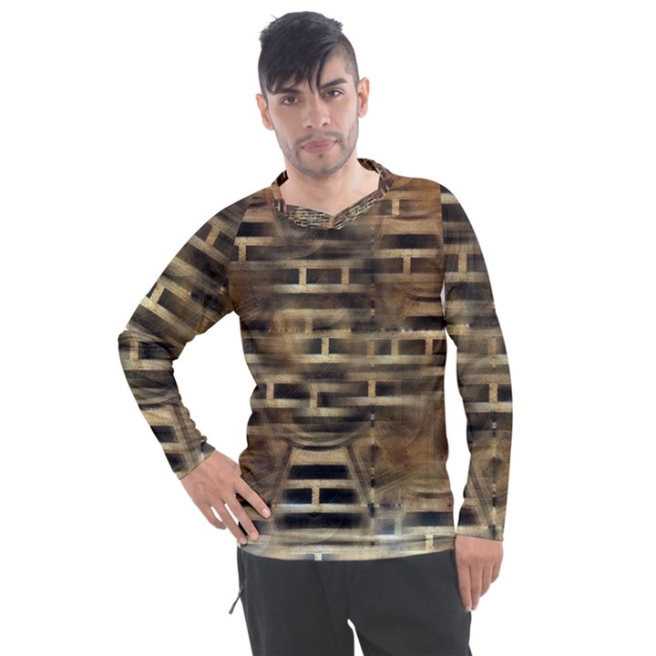 Textures Brown Wood Men s Pique Long Sleeve T-Shirt