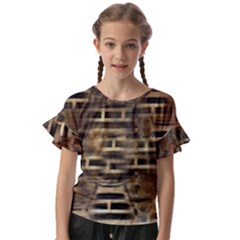 Textures Brown Wood Kids  Cut Out Flutter Sleeves