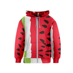 Watermelon Black Green Melon Red Kids  Zipper Hoodie