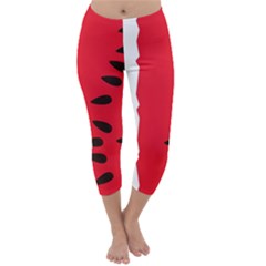 Watermelon Black Green Melon Red Capri Winter Leggings 