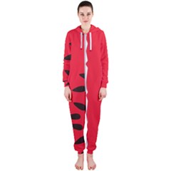 Watermelon Black Green Melon Red Hooded Jumpsuit (ladies)