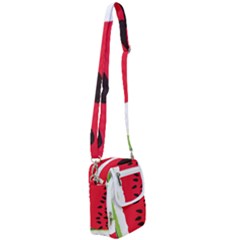 Watermelon Black Green Melon Red Shoulder Strap Belt Bag by Cemarart