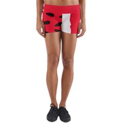 Watermelon Black Green Melon Red Yoga Shorts by Cemarart