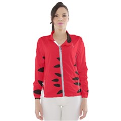 Watermelon Black Green Melon Red Women s Windbreaker