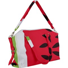 Watermelon Black Green Melon Red Canvas Crossbody Bag by Cemarart