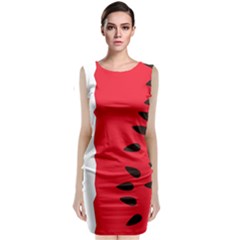 Watermelon Black Green Melon Red Sleeveless Velvet Midi Dress