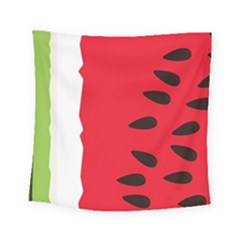 Watermelon Black Green Melon Red Square Tapestry (small)