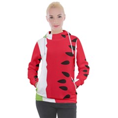 Watermelon Black Green Melon Red Women s Hooded Pullover