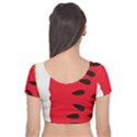 Watermelon Black Green Melon Red Velvet Short Sleeve Crop Top  View2