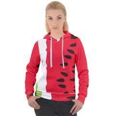 Watermelon Black Green Melon Red Women s Overhead Hoodie