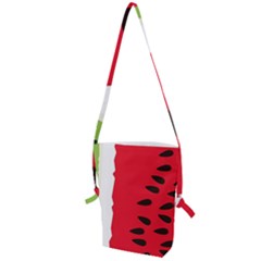 Watermelon Black Green Melon Red Folding Shoulder Bag by Cemarart