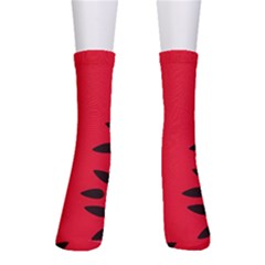 Watermelon Black Green Melon Red Crew Socks by Cemarart