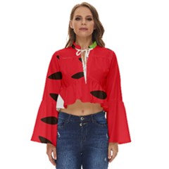 Watermelon Black Green Melon Red Boho Long Bell Sleeve Top