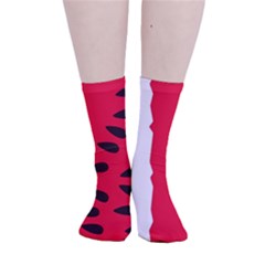 Watermelon Black Green Melon Red Smooth Crew Length Tube Socks by Cemarart