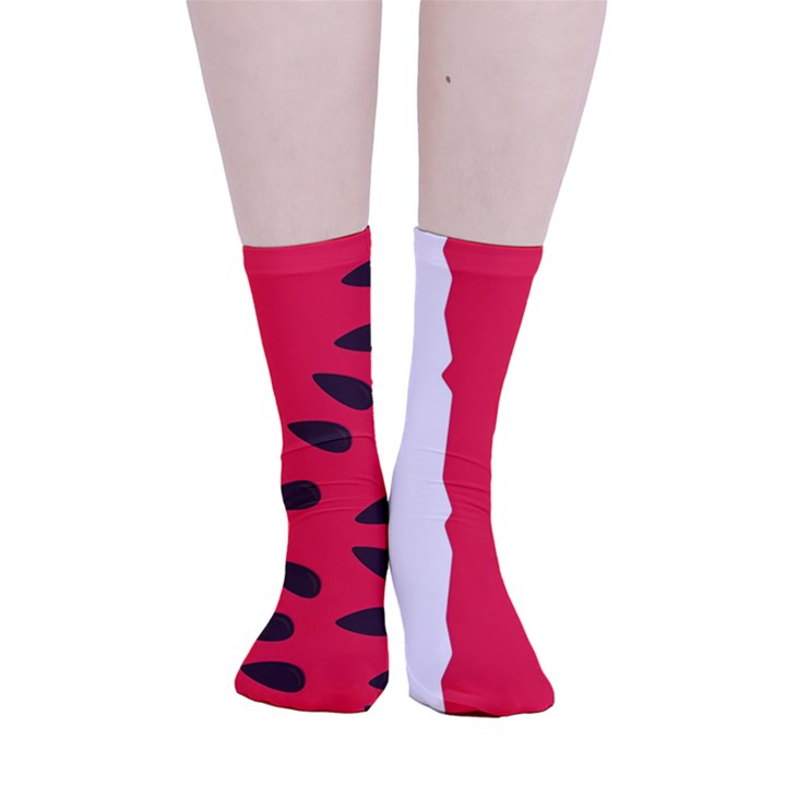 Watermelon Black Green Melon Red Smooth Crew Length Tube Socks