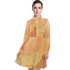 Leaves Patterns Colorful Leaf Pattern Long Sleeve Chiffon Shirt Dress by Cemarart