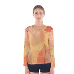 Leaves Patterns Colorful Leaf Pattern Women s Long Sleeve T-shirt