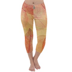 Leaves Patterns Colorful Leaf Pattern Capri Winter Leggings 