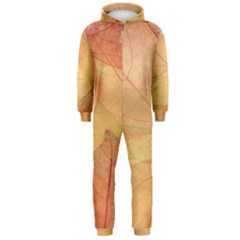 Leaves Patterns Colorful Leaf Pattern Hooded Jumpsuit (men)