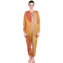 Leaves Patterns Colorful Leaf Pattern Onepiece Jumpsuit (ladies)