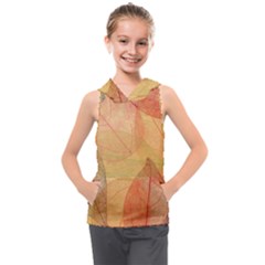 Leaves Patterns Colorful Leaf Pattern Kids  Sleeveless Hoodie by Cemarart