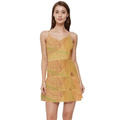 Leaves Patterns Colorful Leaf Pattern Short Frill Dress by Cemarart