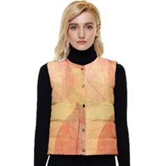 Leaves Patterns Colorful Leaf Pattern Women s Button Up Puffer Vest