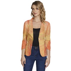 Leaves Patterns Colorful Leaf Pattern Women s One-button 3/4 Sleeve Short Jacket by Cemarart