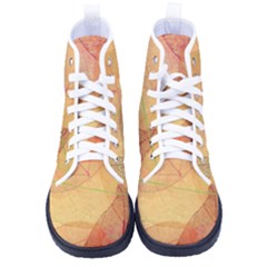 Leaves Patterns Colorful Leaf Pattern Women s High-top Canvas Sneakers by Cemarart