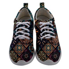 Flower Texture Background Colorful Pattern Women Athletic Shoes by Cemarart