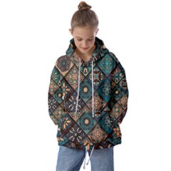 Flower Texture Background Colorful Pattern Kids  Oversized Hoodie