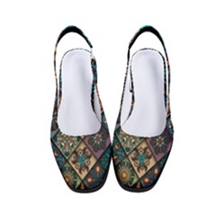 Flower Texture Background Colorful Pattern Women s Classic Slingback Heels